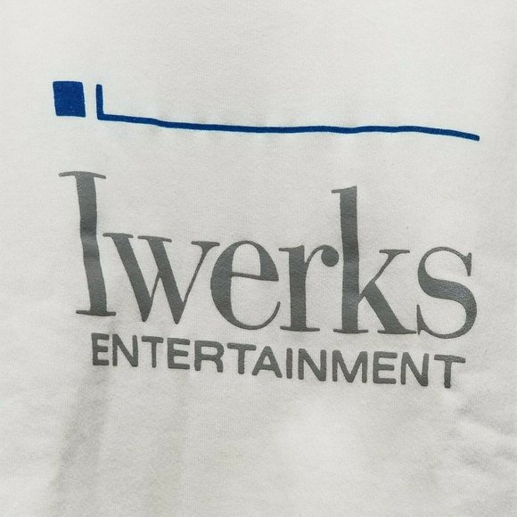 Vintage 80s Iwerks Entertainment (Disney) White‎ Sweatshirt Size Men's L - Picture 1 of 6